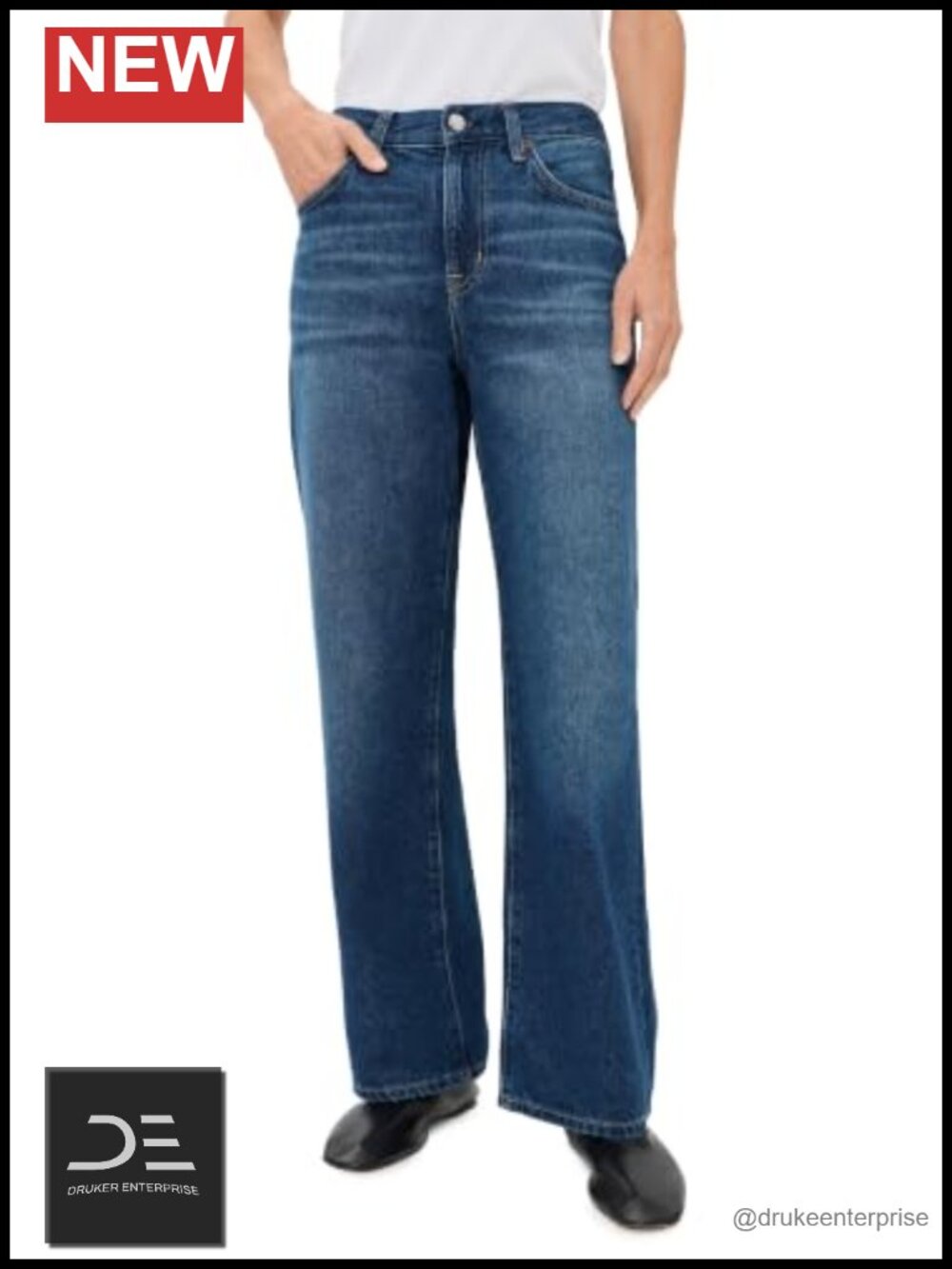Vintage Wide Leg High Rise Jeans Non-Stretch Denim 5-Pocket